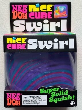 NeeDoh Nice Cube Swirl Blue Pink Purple Squishy Squeeze Toy New SHIPS TODAY!
